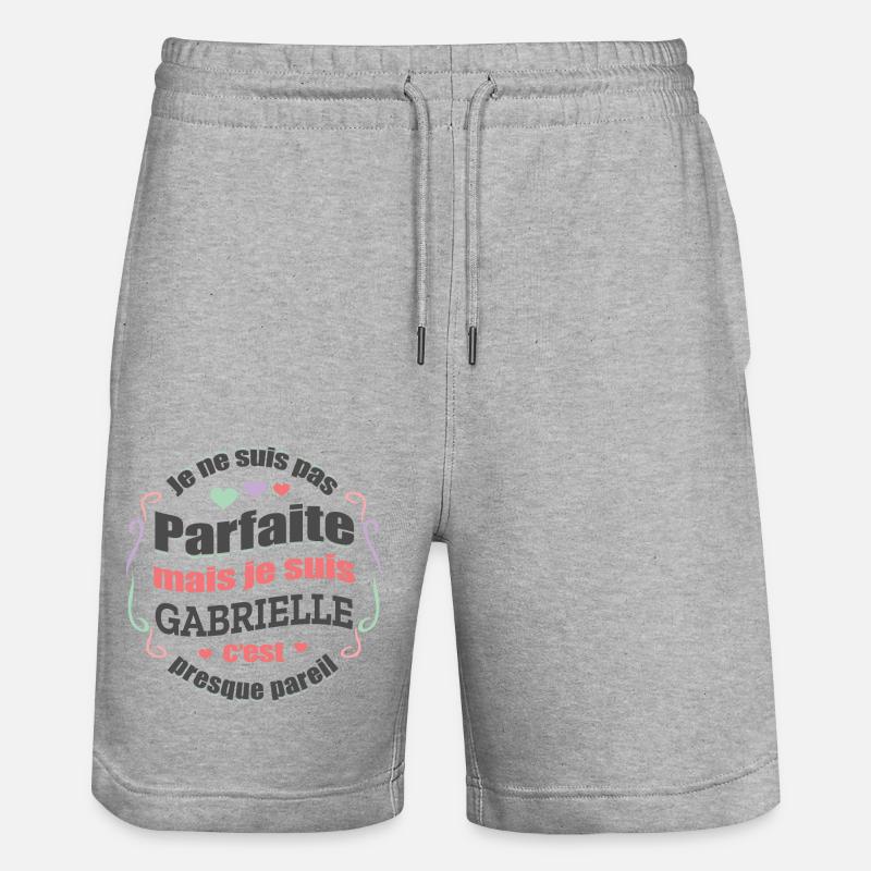 GABRIELLE PARFAITE - PRENOM GABRIELLE - Short de jogging bio TRAINER Stanley/Stella unisexe - gris chiné
