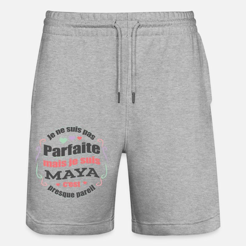 MAYA PARFAITE - PRENOM MAYA - Short de jogging bio TRAINER Stanley/Stella unisexe - gris chiné