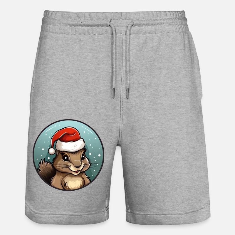 Eichhörnchen Weihnachten - Stanley/Stella Unisex Bio Joggingshorts Trainer  - Grau meliert