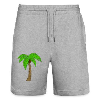 palme - Stanley/Stella Unisex Bio Joggingshorts Trainer  - Grau meliert - Vorne - Nik (191cm) & Marisol (170cm)