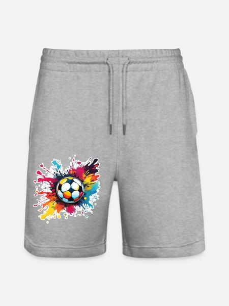 Soccer / Game / Ball / Field / Shooting - Stanley/Stella Trainer Unisex Organic Jogging Shorts - heather grey