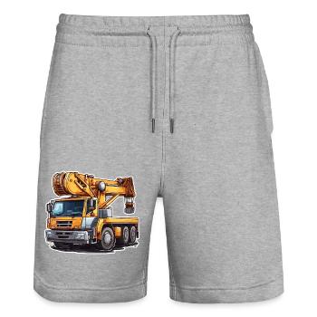 Kran / Baustelle / Seilwinde / Kransystem - Stanley/Stella Unisex Bio Joggingshorts Trainer  - Grau meliert - Vorne - Nik (191cm) & Marisol (170cm)