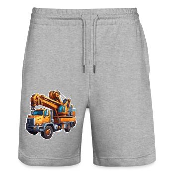 Kran / Baustelle / Seilwinde / Kransystem - Stanley/Stella Unisex Bio Joggingshorts Trainer  - Grau meliert - Vorne - Nik (191cm) & Marisol (170cm)