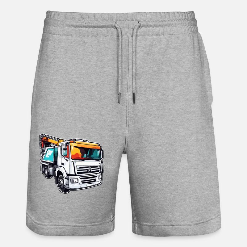 Kran / Baustelle / Seilwinde / Kransystem - Stanley/Stella Unisex Bio Joggingshorts Trainer  - Grau meliert
