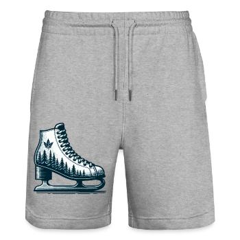 SCHLITTSCHUH EISLAUFEN WINTER SCHNEE SCHUHE SPORT - Stanley/Stella Unisex Bio Joggingshorts Trainer  - Grau meliert - Vorne - Nik (191cm) & Marisol (170cm)
