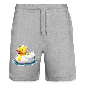 Rubber duck / rubber duck / water / bathtub - Stanley/Stella Trainer Unisex Organic Jogging Shorts - heather grey - Front - Nik (191cm) & Marisol (170cm)