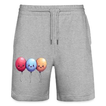 Balloons for children - Stanley/Stella Trainer Unisex Organic Jogging Shorts - heather grey - Front - Nik (191cm) & Marisol (170cm)