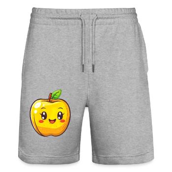 Objet Apple - Short de jogging bio TRAINER Stanley/Stella unisexe - gris chiné - Devant - Nik (191cm) & Marisol (170cm)