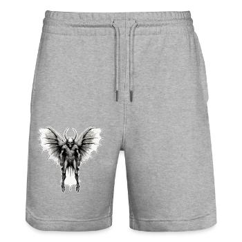 Mothman / Motte / Insekt / Fabelwesen / Flatterer - Stanley/Stella Unisex Bio Joggingshorts Trainer  - Grau meliert - Vorne - Nik (191cm) & Marisol (170cm)