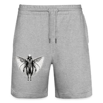 Mothman / Motte / Insekt / Fabelwesen / Flatterer - Stanley/Stella Unisex Bio Joggingshorts Trainer  - Grau meliert - Vorne - Nik (191cm) & Marisol (170cm)