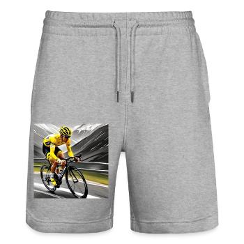 Summit Symphony: Auf der Jagd nach dem gelben Echo - Stanley/Stella Unisex Bio Joggingshorts Trainer  - Grau meliert - Vorne - Nik (191cm) & Marisol (170cm)