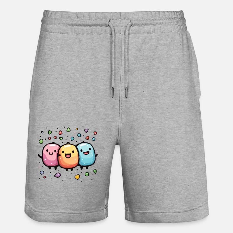 Fasnachtsfreude mit Konfetti - Stanley/Stella Unisex Bio Joggingshorts Trainer  - Grau meliert