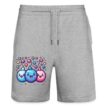 Carnival joy with confetti - Stanley/Stella Trainer Unisex Organic Jogging Shorts - heather grey - Front - Nik (191cm) & Marisol (170cm)