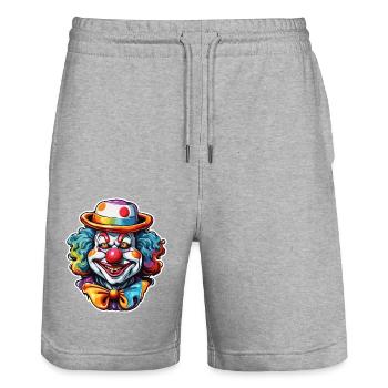 Clown / Zirkus / Fasching / Karneval / verspielt - Stanley/Stella Unisex Bio Joggingshorts Trainer  - Grau meliert - Vorne - Nik (191cm) & Marisol (170cm)
