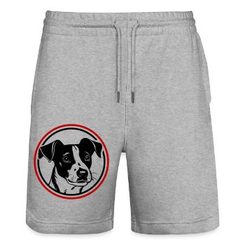Jack Russel Terrier Hund Kopf - Stanley/Stella Unisex Bio Joggingshorts Trainer  - Grau meliert - Vorne - Nik (191cm) & Marisol (170cm)