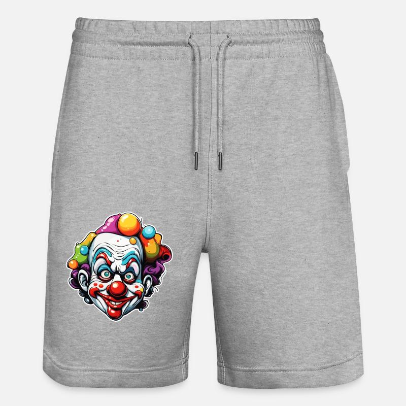 Clown / Circus / Carnival / Carnival / Playful - Stanley/Stella Trainer Unisex Organic Jogging Shorts - heather grey