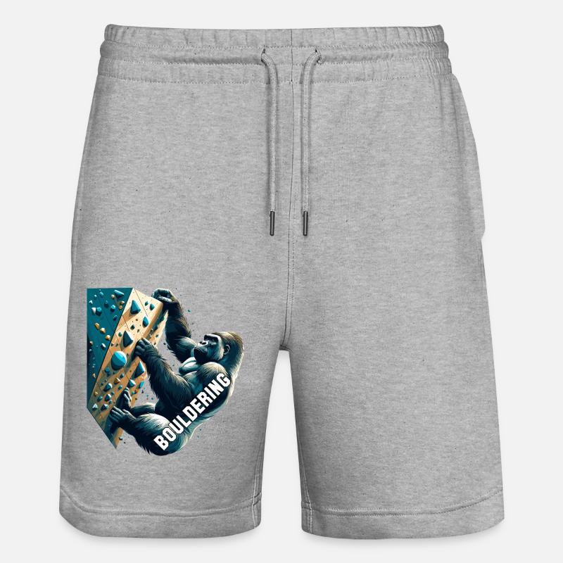 Bouldering Gorille cadeau - Short de jogging bio TRAINER Stanley/Stella unisexe - gris chiné