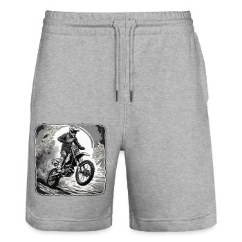 Motard / Motard / Motard / Deux-roues / Cross - Short de jogging bio TRAINER Stanley/Stella unisexe - gris chiné - Devant - Nik (191cm) & Marisol (170cm)