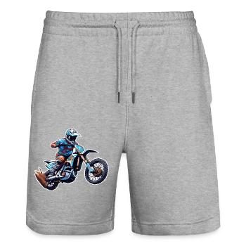 Motard / Motard / Motard / Deux-roues / Cross - Short de jogging bio TRAINER Stanley/Stella unisexe - gris chiné - Devant - Nik (191cm) & Marisol (170cm)