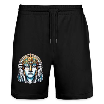 Egypt / Pharaoh / Mummies / Hieroglyphics / Sphinx - Stanley/Stella Trainer Unisex Organic Jogging Shorts - black - Front - Nik (191cm) & Marisol (170cm)