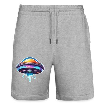 Alien / Vaisseau spatial / OVNI / Zone 51 / Tout / Mars - Short de jogging bio TRAINER Stanley/Stella unisexe - gris chiné - Devant - Nik (191cm) & Marisol (170cm)