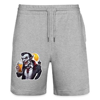 Vampir / Dracula / Blutsauger / Halloween / Mythos - Stanley/Stella Unisex Bio Joggingshorts Trainer  - Grau meliert - Vorne - Nik (191cm) & Marisol (170cm)
