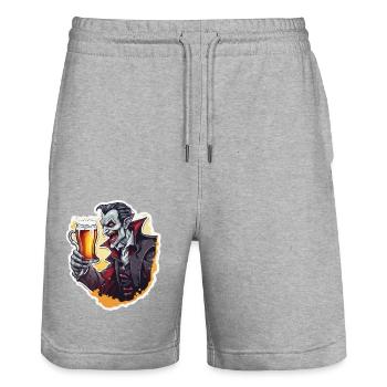 Vampir / Dracula / Blutsauger / Halloween / Mythos - Stanley/Stella Unisex Bio Joggingshorts Trainer  - Grau meliert - Vorne - Nik (191cm) & Marisol (170cm)