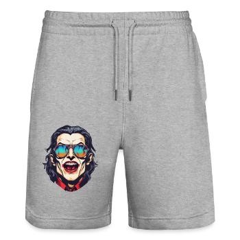 Vampir / Dracula / Blutsauger / Halloween / Mythos - Stanley/Stella Unisex Bio Joggingshorts Trainer  - Grau meliert - Vorne - Nik (191cm) & Marisol (170cm)