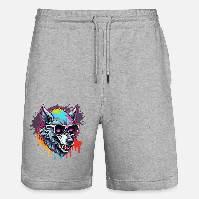 Werwolf / Vollmond / Wesen / Verwandlung / Fluch - Stanley/Stella Unisex Bio Joggingshorts Trainer  - Grau meliert