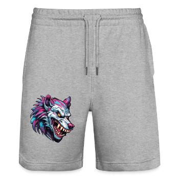 Werewolf / Full Moon / Creature / Transformation / Curse - Stanley/Stella Trainer Unisex Organic Jogging Shorts - heather grey - Front - Nik (191cm) & Marisol (170cm)