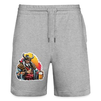 Samurai / Japanisch / Harakiri / Katana / Mann - Stanley/Stella Unisex Bio Joggingshorts Trainer  - Grau meliert - Vorne - Nik (191cm) & Marisol (170cm)
