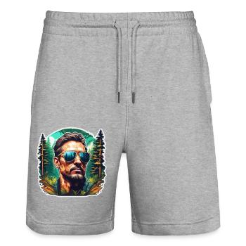 Sunglasses / Man / Forest / Portrait / Guy - Stanley/Stella Trainer Unisex Organic Jogging Shorts - heather grey - Front - Nik (191cm) & Marisol (170cm)
