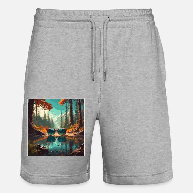 Sunglasses / Reflection / Forest / Reflection - Stanley/Stella Trainer Unisex Organic Jogging Shorts - heather grey