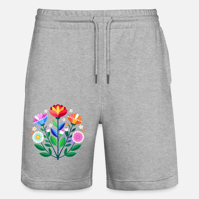 Subtile Bi Pride Blumen - Stanley/Stella Unisex Bio Joggingshorts Trainer  - Grau meliert