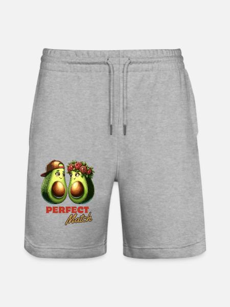 Avocado Perfect Match - Stanley/Stella Trainer Unisex Organic Jogging Shorts - heather grey