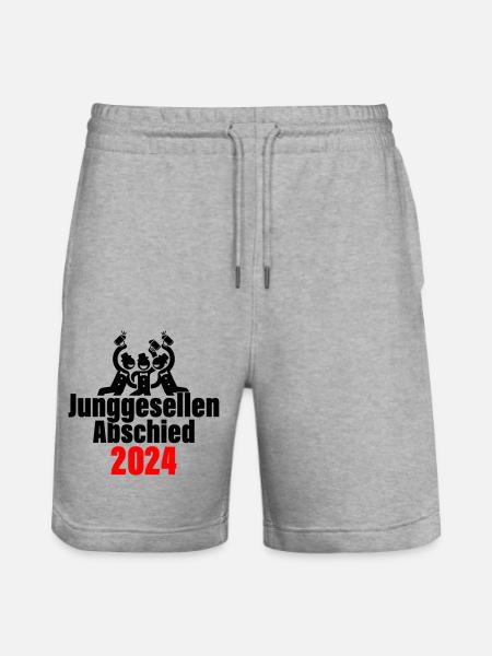 Junggesellenabschied 2024 - Stanley/Stella Unisex Bio Joggingshorts Trainer - Grau meliert