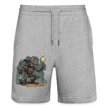 Hexenhandbuch / Zauberbuch / Halloween / Herbst - Stanley/Stella Unisex Bio Joggingshorts Trainer  - Grau meliert - Vorne - Nik (191cm) & Marisol (170cm)
