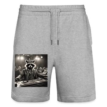 Raccoon / Animal / Photo / Wild / Funny / Robber - Stanley/Stella Trainer Unisex Organic Jogging Shorts - heather grey - Front - Nik (191cm) & Marisol (170cm)