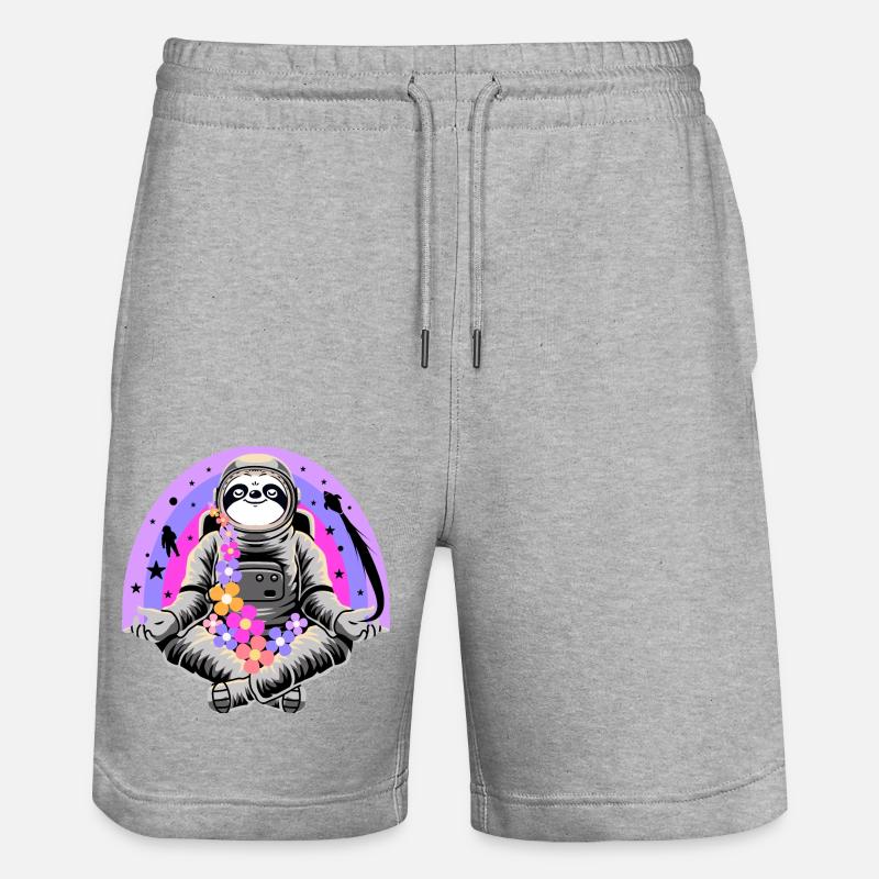Sloth, Faultier als Astronaut - Stanley/Stella Unisex Bio Joggingshorts Trainer  - Grau meliert