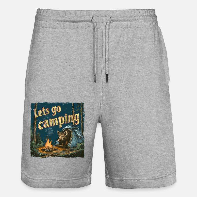 Allons camper Sanglier Aventure Camping - Short de jogging bio TRAINER Stanley/Stella unisexe - gris chiné