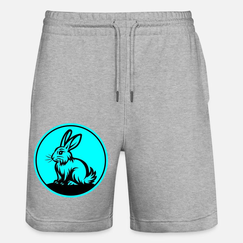 Symbole de Pâques lapin - Short de jogging bio TRAINER Stanley/Stella unisexe - gris chiné