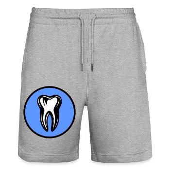 Icône de dentiste dentaire - Short de jogging bio TRAINER Stanley/Stella unisexe - gris chiné - Devant - Nik (191cm) & Marisol (170cm)