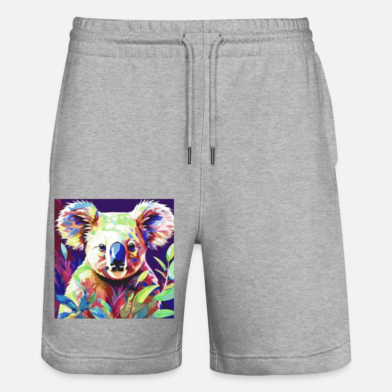 Koala, koala ours, illustration - Short de jogging bio TRAINER Stanley/Stella unisexe - gris chiné