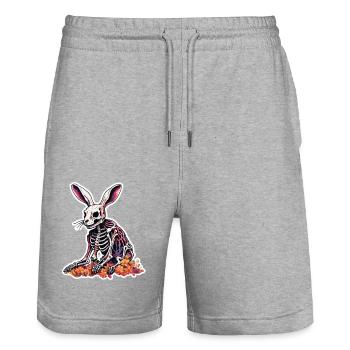 Easter Bunny / Easter / Eggs / Holidays / Easter - Stanley/Stella Trainer Unisex Organic Jogging Shorts - heather grey - Front - Nik (191cm) & Marisol (170cm)