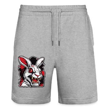 Easter Bunny / Easter / Eggs / Holidays / Easter - Stanley/Stella Trainer Unisex Organic Jogging Shorts - heather grey - Front - Nik (191cm) & Marisol (170cm)