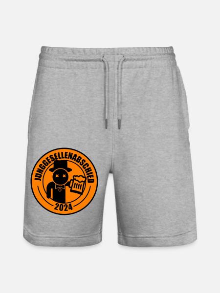 Junggesellenabschied 2024 Bier - Stanley/Stella Unisex Bio Joggingshorts Trainer - Grau meliert