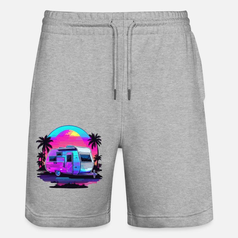 Camping-car / Camping-car / camping / Roadtrip / Voyage - Short de jogging bio TRAINER Stanley/Stella unisexe - gris chiné