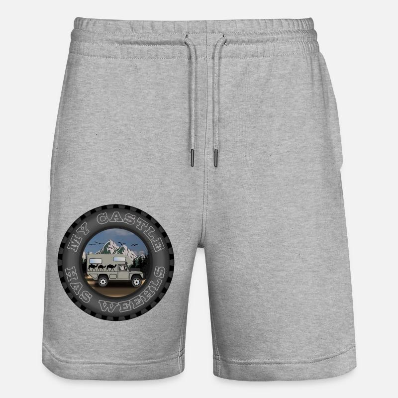MY CASTLE HAS WEEHLS - Stanley/Stella Unisex Bio Joggingshorts Trainer  - Grau meliert