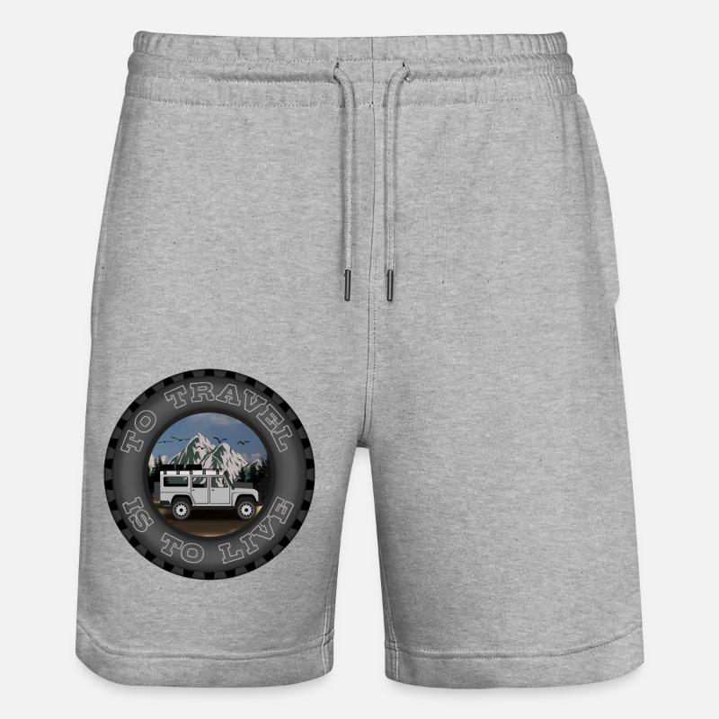 VOYAGER, C’EST VIVRE - Short de jogging bio TRAINER Stanley/Stella unisexe - gris chiné