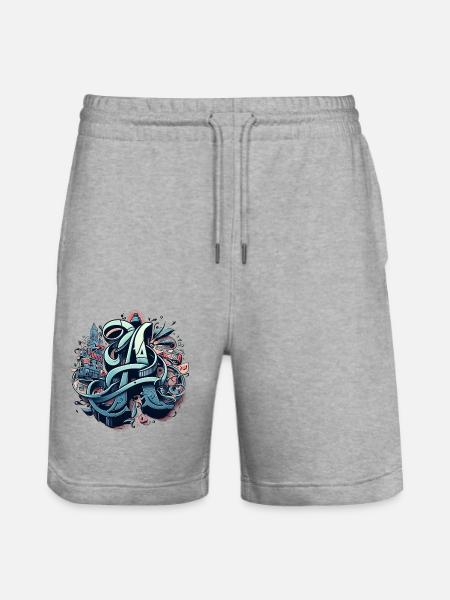 street art, graffiti, - Stanley/Stella Trainer Unisex Organic Jogging Shorts - heather grey